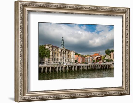 Bilbao City Hall on the River Nervion, Bilbao, Biscay (Vizcaya), Basque Country (Euskadi), Spain-Martin Child-Framed Photographic Print