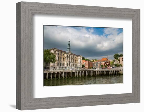 Bilbao City Hall on the River Nervion, Bilbao, Biscay (Vizcaya), Basque Country (Euskadi), Spain-Martin Child-Framed Photographic Print