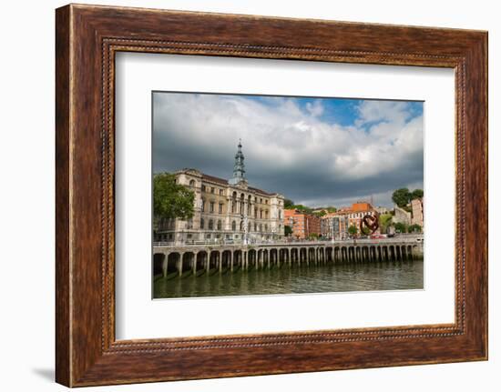 Bilbao City Hall on the River Nervion, Bilbao, Biscay (Vizcaya), Basque Country (Euskadi), Spain-Martin Child-Framed Photographic Print