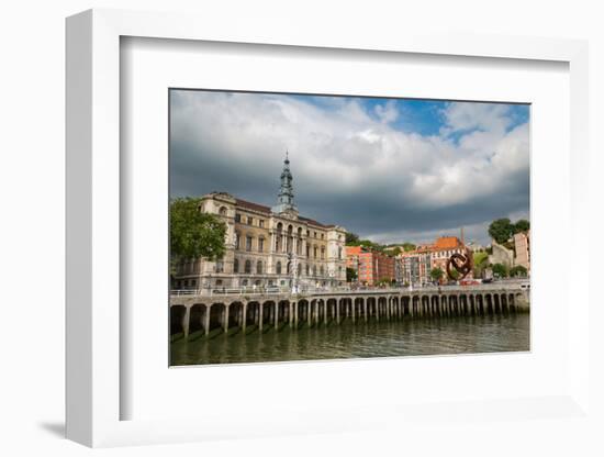 Bilbao City Hall on the River Nervion, Bilbao, Biscay (Vizcaya), Basque Country (Euskadi), Spain-Martin Child-Framed Photographic Print