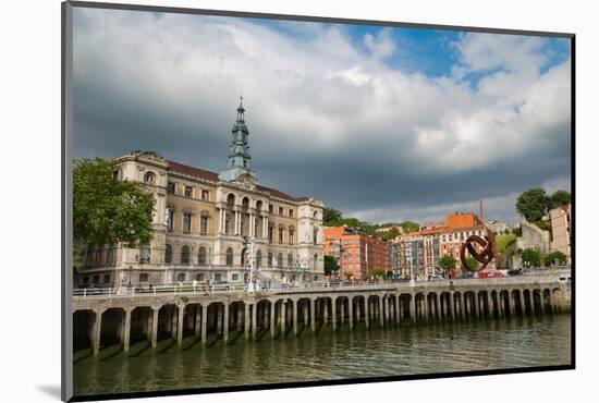 Bilbao City Hall on the River Nervion, Bilbao, Biscay (Vizcaya), Basque Country (Euskadi), Spain-Martin Child-Mounted Photographic Print