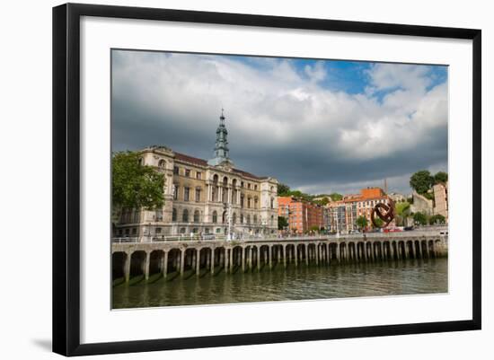 Bilbao City Hall on the River Nervion, Bilbao, Biscay (Vizcaya), Basque Country (Euskadi), Spain-Martin Child-Framed Photographic Print
