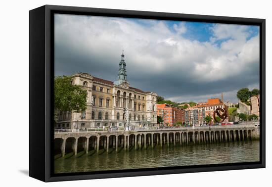 Bilbao City Hall on the River Nervion, Bilbao, Biscay (Vizcaya), Basque Country (Euskadi), Spain-Martin Child-Framed Premier Image Canvas