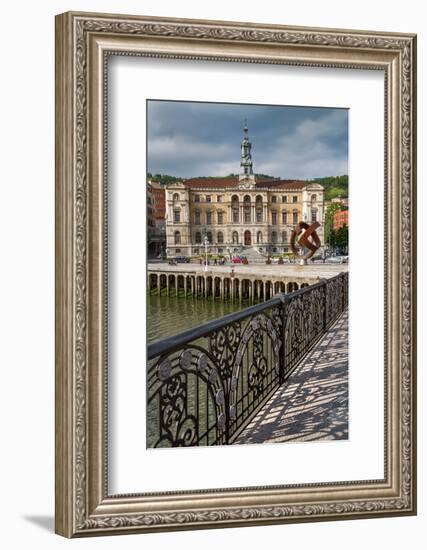 Bilbao City Hall on the River Nervion, Biscay (Vizcaya), Basque Country (Euskadi), Spain, Europe-Martin Child-Framed Photographic Print