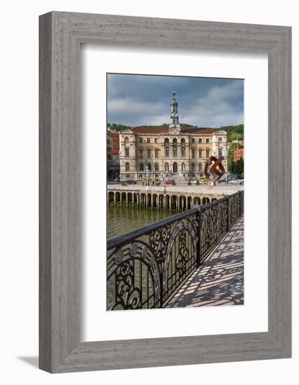 Bilbao City Hall on the River Nervion, Biscay (Vizcaya), Basque Country (Euskadi), Spain, Europe-Martin Child-Framed Photographic Print