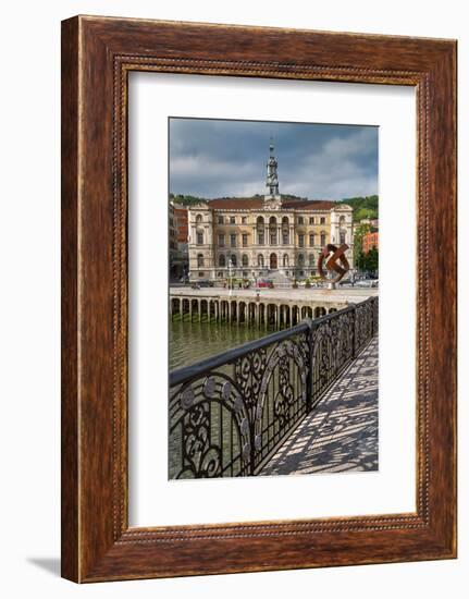 Bilbao City Hall on the River Nervion, Biscay (Vizcaya), Basque Country (Euskadi), Spain, Europe-Martin Child-Framed Photographic Print