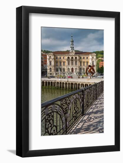 Bilbao City Hall on the River Nervion, Biscay (Vizcaya), Basque Country (Euskadi), Spain, Europe-Martin Child-Framed Photographic Print