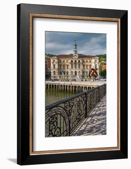 Bilbao City Hall on the River Nervion, Biscay (Vizcaya), Basque Country (Euskadi), Spain, Europe-Martin Child-Framed Photographic Print