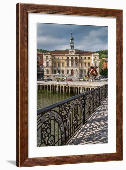 Bilbao City Hall on the River Nervion, Biscay (Vizcaya), Basque Country (Euskadi), Spain, Europe-Martin Child-Framed Photographic Print