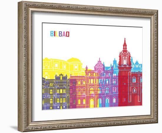 Bilbao Skyline Pop-paulrommer-Framed Art Print