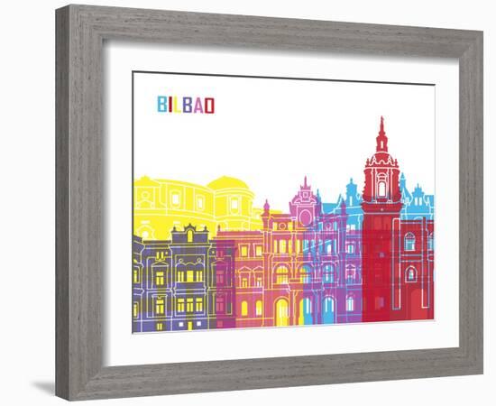 Bilbao Skyline Pop-paulrommer-Framed Art Print