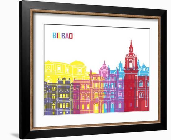 Bilbao Skyline Pop-paulrommer-Framed Art Print