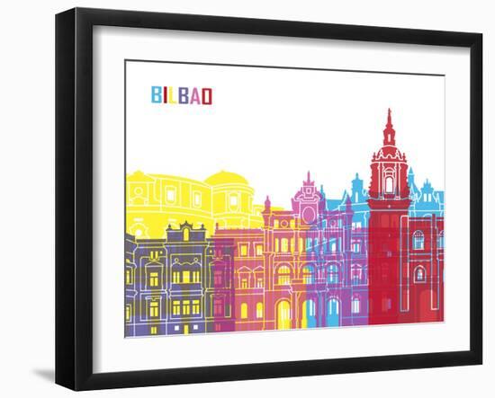 Bilbao Skyline Pop-paulrommer-Framed Art Print