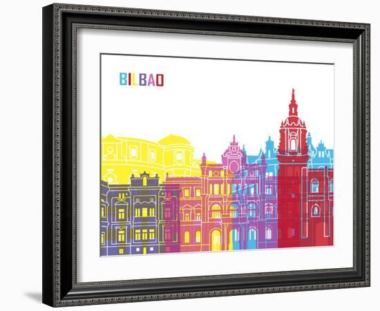 Bilbao Skyline Pop-paulrommer-Framed Art Print