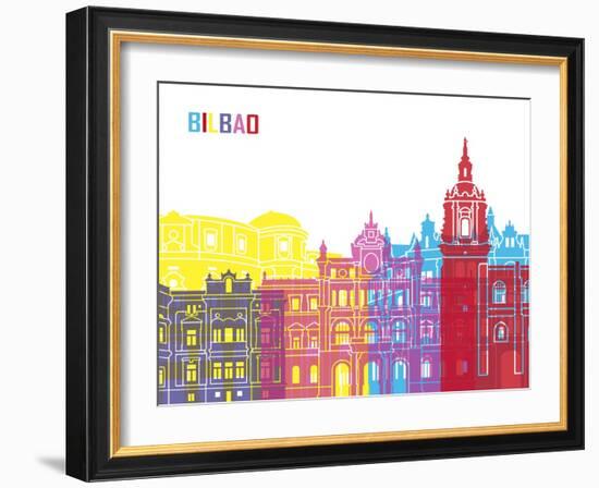 Bilbao Skyline Pop-paulrommer-Framed Art Print