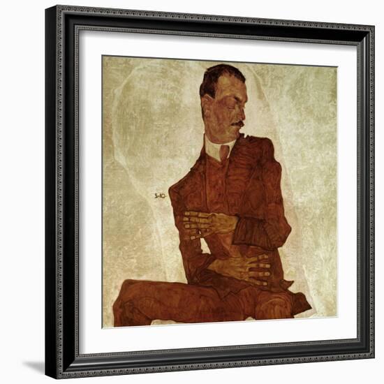Bildnis Arthur Roessler (Portrait Arthur Roessler) 1910-Egon Schiele-Framed Giclee Print