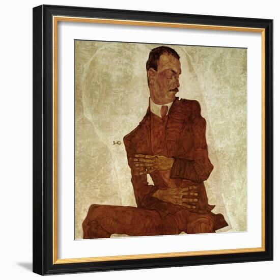 Bildnis Arthur Roessler (Portrait Arthur Roessler) 1910-Egon Schiele-Framed Giclee Print