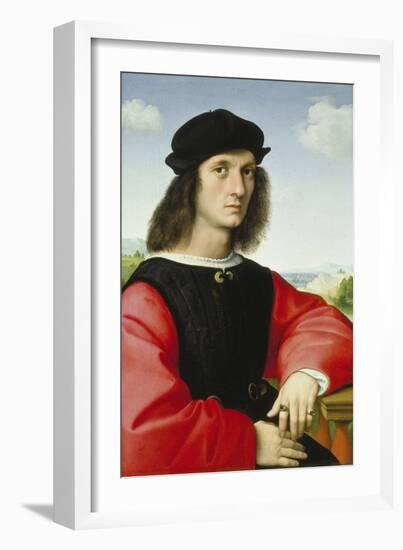 Bildnis des Agnolo Doni, um 1506-Raphael-Framed Giclee Print