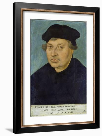 Bildnis Des Reformators Johann Bugenhagen (1485-1558)-Lucas Cranach the Elder-Framed Giclee Print