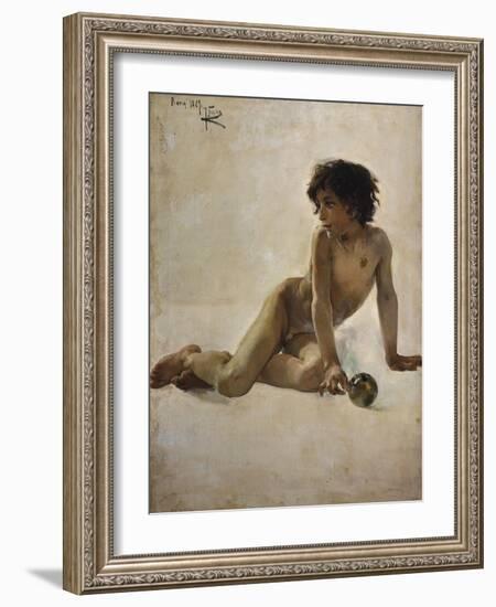 Bildnis Eines Nackten Knaben(Akademia) 1887-Joaquin Sorolla-Framed Giclee Print