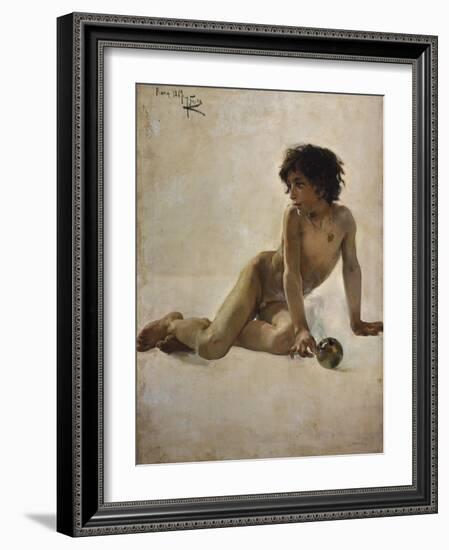 Bildnis Eines Nackten Knaben(Akademia) 1887-Joaquin Sorolla-Framed Giclee Print