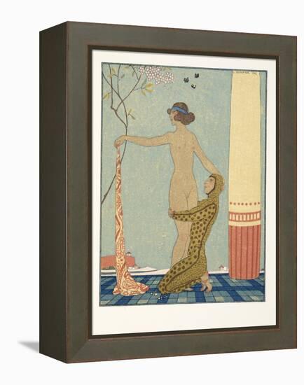 Bilitis, Illustration from Les Chansons De Bilitis, by Pierre Louys, Pub. 1922 (Pochoir Print)-Georges Barbier-Framed Premier Image Canvas