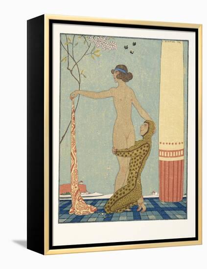 Bilitis, Illustration from Les Chansons De Bilitis, by Pierre Louys, Pub. 1922 (Pochoir Print)-Georges Barbier-Framed Premier Image Canvas