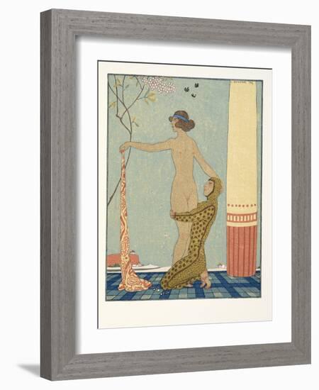 Bilitis, Illustration from Les Chansons De Bilitis, by Pierre Louys, Pub. 1922 (Pochoir Print)-Georges Barbier-Framed Giclee Print