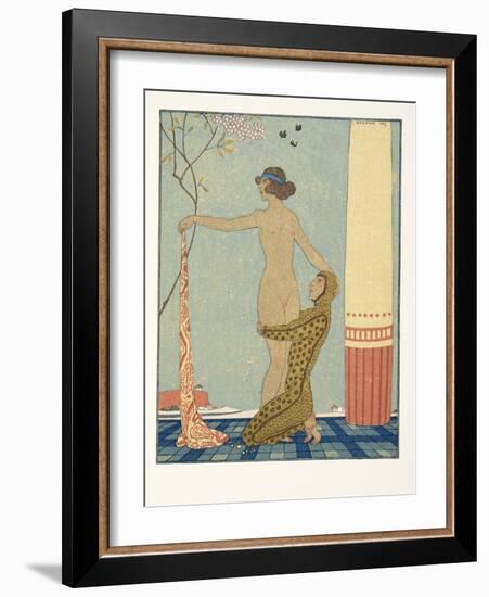 Bilitis, Illustration from Les Chansons De Bilitis, by Pierre Louys, Pub. 1922 (Pochoir Print)-Georges Barbier-Framed Giclee Print