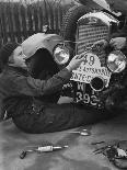 Kitty Brunell working on her Singer Junior, Monte Carlo Rally, 1928-Bill Brunell-Photographic Print