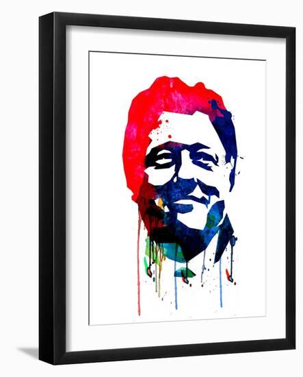 Bill Clinton Watercolor-Lora Feldman-Framed Art Print