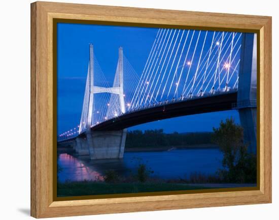 Bill Emerson Memorial Bridge Across the Mississippi River, Cape Girardeau, Missouri, USA-Walter Bibikow-Framed Premier Image Canvas