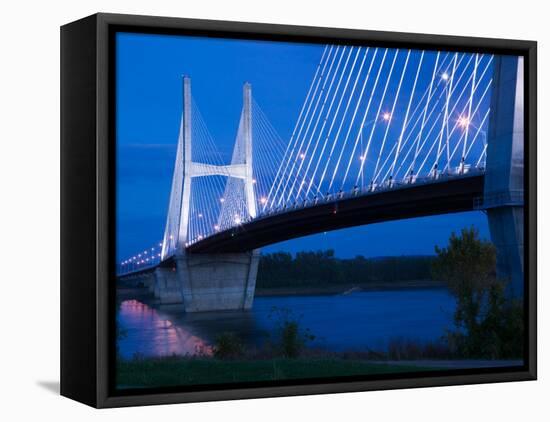 Bill Emerson Memorial Bridge Across the Mississippi River, Cape Girardeau, Missouri, USA-Walter Bibikow-Framed Premier Image Canvas