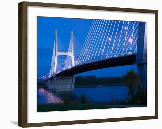 Bill Emerson Memorial Bridge Across the Mississippi River, Cape Girardeau, Missouri, USA-Walter Bibikow-Framed Photographic Print