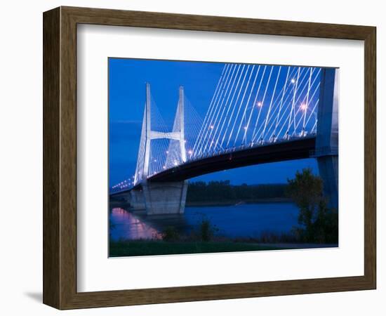 Bill Emerson Memorial Bridge Across the Mississippi River, Cape Girardeau, Missouri, USA-Walter Bibikow-Framed Photographic Print