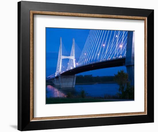 Bill Emerson Memorial Bridge Across the Mississippi River, Cape Girardeau, Missouri, USA-Walter Bibikow-Framed Photographic Print