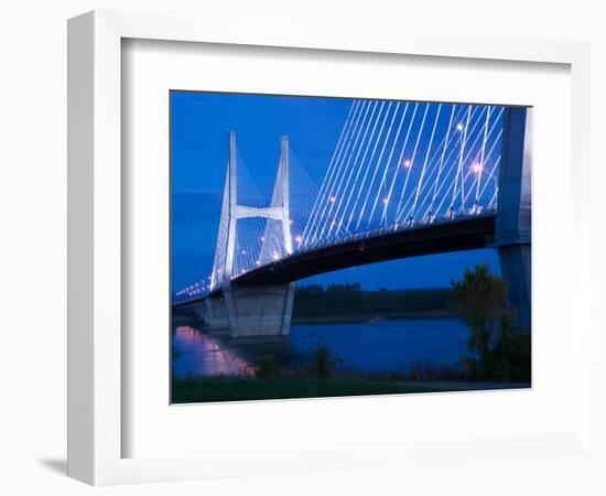 Bill Emerson Memorial Bridge Across the Mississippi River, Cape Girardeau, Missouri, USA-Walter Bibikow-Framed Photographic Print