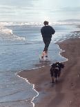 Presidential Candidate Bobby Kennedy and His Dog, Freckles, Running on Beach-Bill Eppridge-Photographic Print
