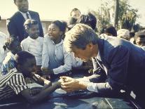 Presidential Contender Bobby Kennedy Stops During Campaigning to Shake Hands African American Boy-Bill Eppridge-Photographic Print