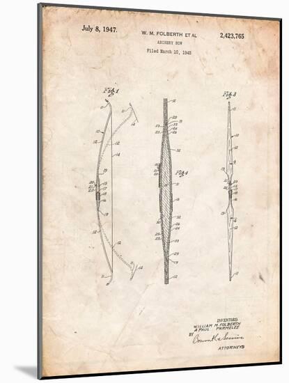 Bill Folberth Archery Bow Patent-Cole Borders-Mounted Art Print