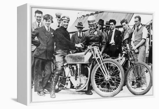 Bill Lacey and Tommy Atkins with a Norton Bike, 1931-null-Framed Premier Image Canvas