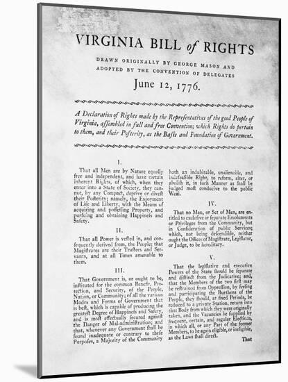 Bill of Rights of the State of Virginia-null-Mounted Giclee Print