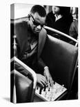 Blind Singer Ray Charles Playing Chess on a Board with Special Niches-Bill Ray-Premier Image Canvas