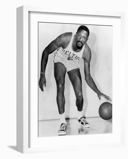 Bill Russell, American Basketball Player Who Played for the Boston Celtics, 1960s-null-Framed Photo