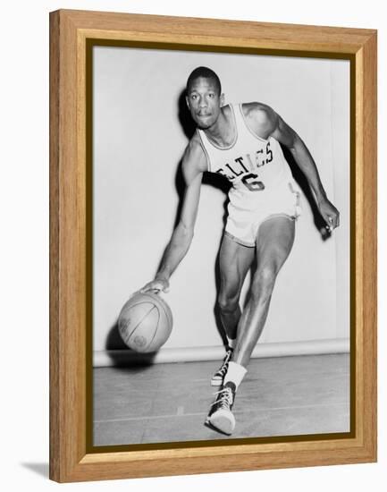 Bill Russell in His Boston Celtics Uniform in 1958-null-Framed Stretched Canvas