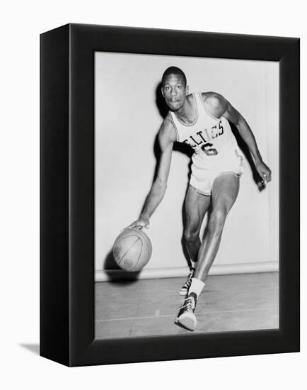 Bill Russell in His Boston Celtics Uniform in 1958-null-Framed Stretched Canvas