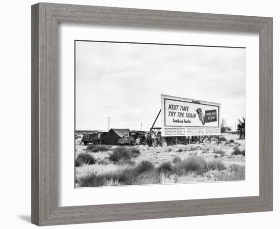 Billboard Camp, 1938-Dorothea Lange-Framed Giclee Print