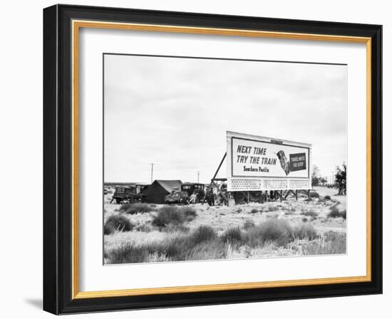 Billboard Camp, 1938-Dorothea Lange-Framed Giclee Print