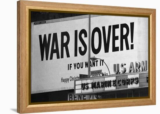 Billboard in times Square, War is Over!-null-Framed Premier Image Canvas