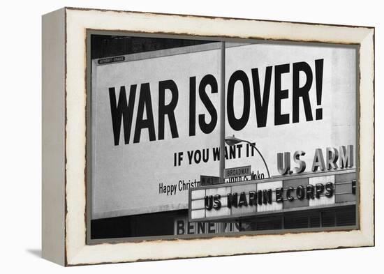 Billboard in times Square, War is Over!-null-Framed Premier Image Canvas